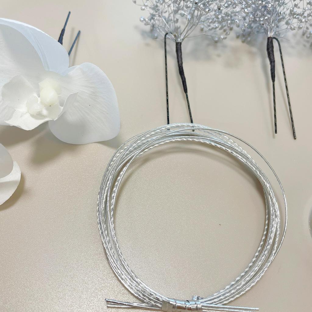 Phalaenopsis Hair Ornament Silver Gypsophila Mizuhiki Silver Foil Dried Flower Coming of Age Ceremony Graduation Ceremony Headdress Wedding Kimono