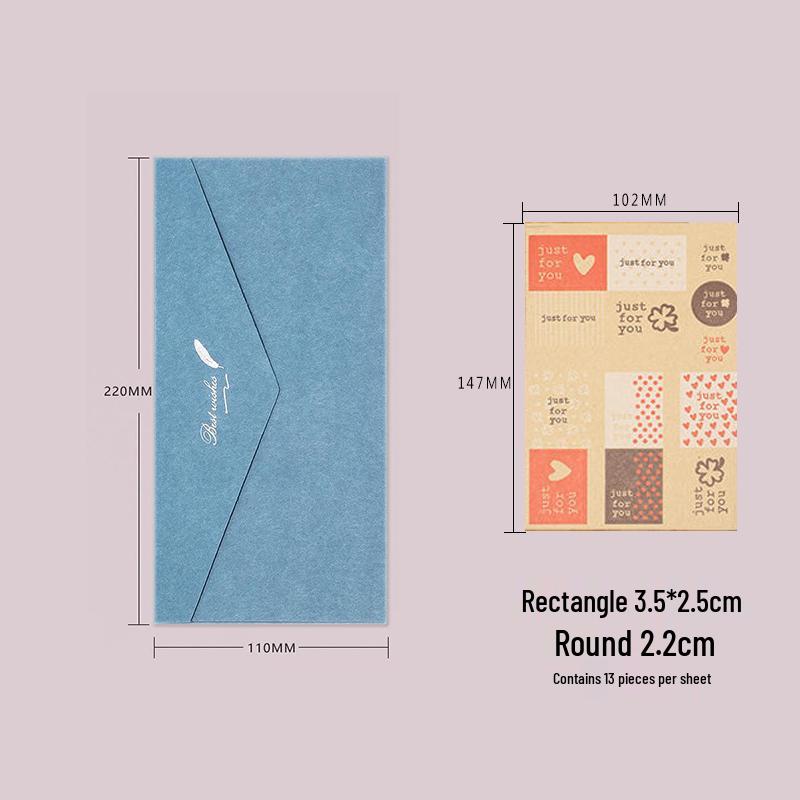 Retro Hot Stamping 5-Piece Envelope & Seal Set for Western-Style Greeting Cards and Qixi Festival Invitations