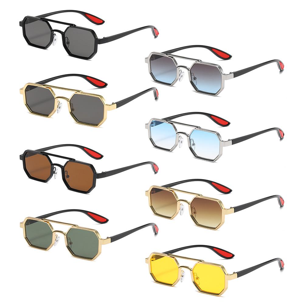 High Quality New Fashion Metal Polygon Sunglasses Punk UV 400 Protection Male's Shades Street Wear Eye Spectacles