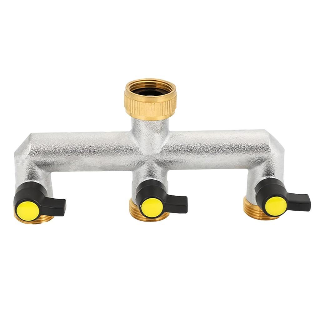 3 Way Brass Tap Splitter 3/4 Inch Garden Tap Splitter Tap Splitter 3 Way Hose Connector Hose Tap Splitter for Garden
