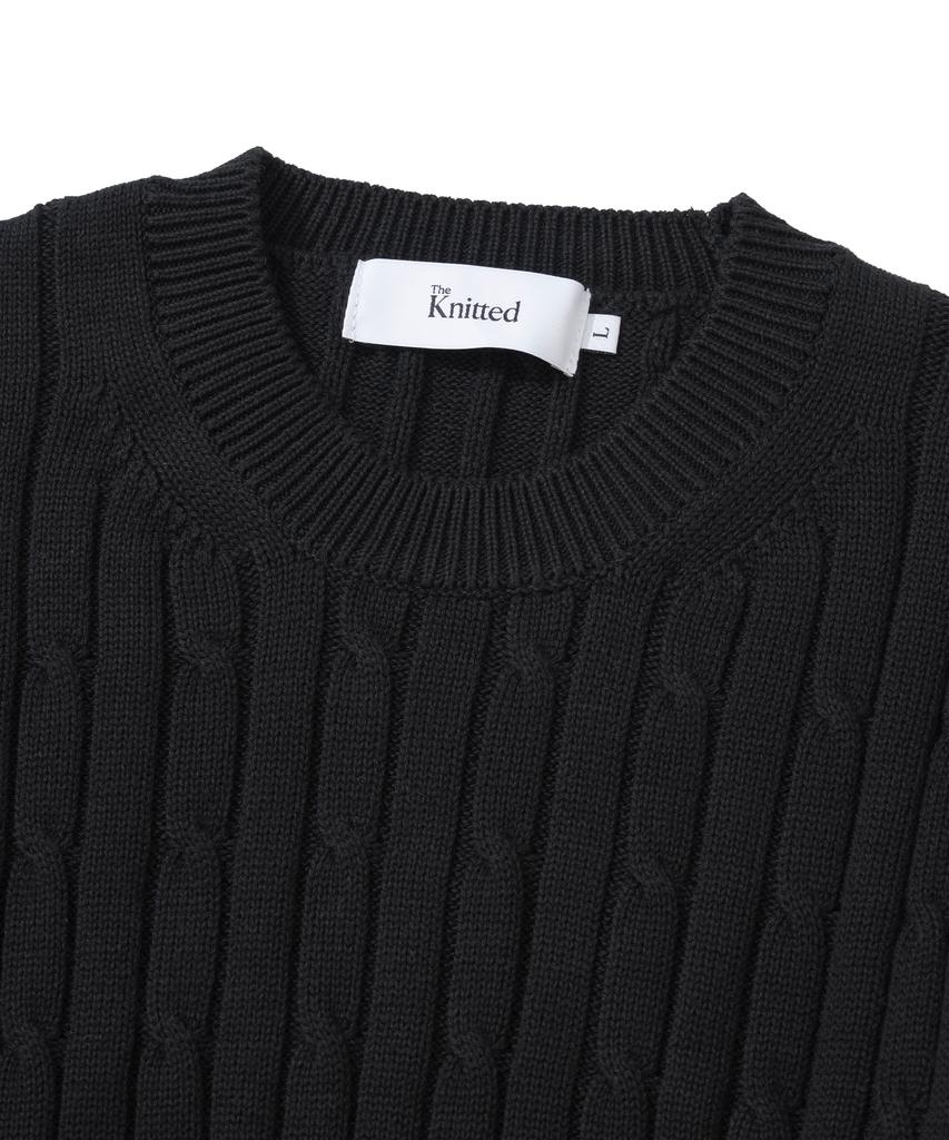 KNITTED [Nitied X Fashion Planet] Cable Round Knit Black