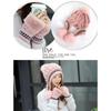 Girls Thicken Ski Snow Cap Fur PomPoms Winter Women Beanie Hats Female Skullies Warm Gloves + Knit Hat Set
