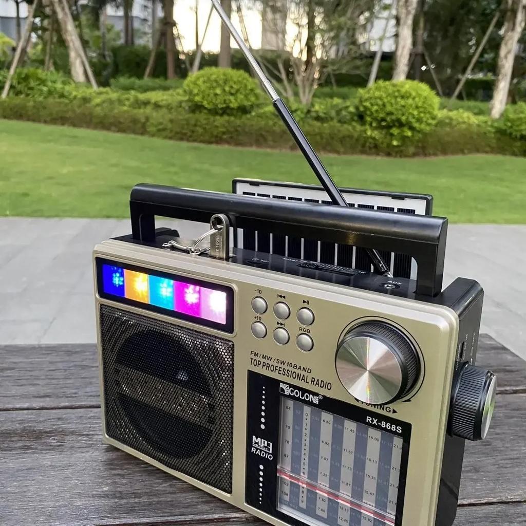 RX-65SD New Portable Retro AM/FM/SW 3-band Radios Receiver Wireless Stereo Bluetooth Speakers Outdoor Solar Charging U Disk Card Radio