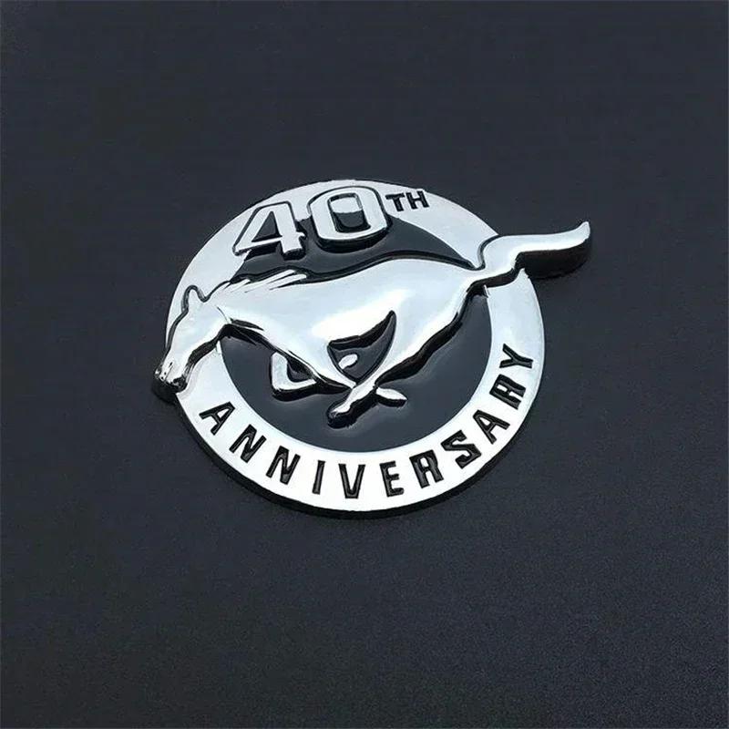 Car Sticker 2026 Ford 2025 Hot 8X7CM Car Accessories Running Horse 40TH ANNIVERSARY Logo for Ford Shelby GT Emblem Metal Badge R