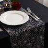Decorative Table Runner for Events Metallic Foil Runner, Christmas Snowflake Glitter Spider Web Sheer Festive Setting Dinner Mesh Xmas Halloween