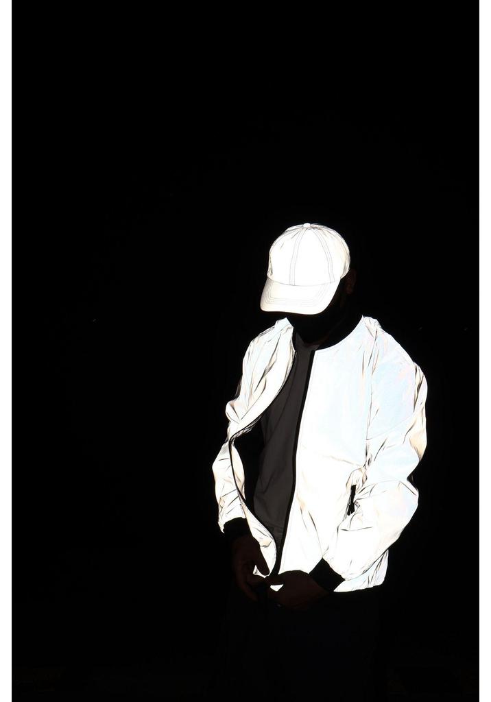 Spring/Autumn Reflective Silver Jacket - Hip Hop Style, Loose Fit, Luminous Outerwear for Night Running