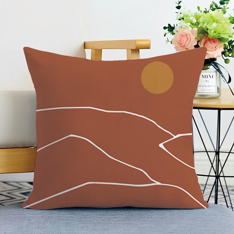 Light Luxury Simple Printed Decorative Pillowcase Bedroom Living Room Square Cushion Pillowcase