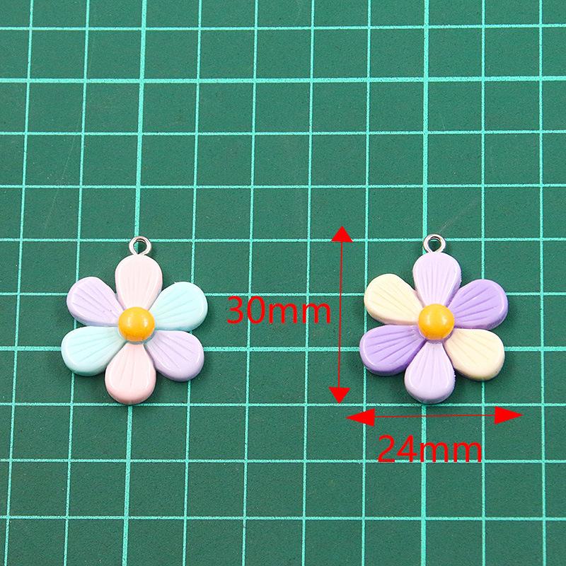 10Pcs 24*30mm DIY Resin Accessories Plant Flower Pendant Jewelry Accessories