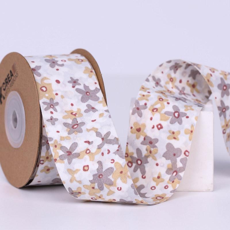 Small Flower Wavy Edge Ribbon Printed Butterfly Clip Hairpin Diy Gift Wrap Ribbon Raw Material Ribbon