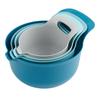 Nesting Mixing Bowls Set of 4 Plastic with Spouts Handles Non-Slip Base Calibrated Measurement Dishwasher Safe Microwave Safe