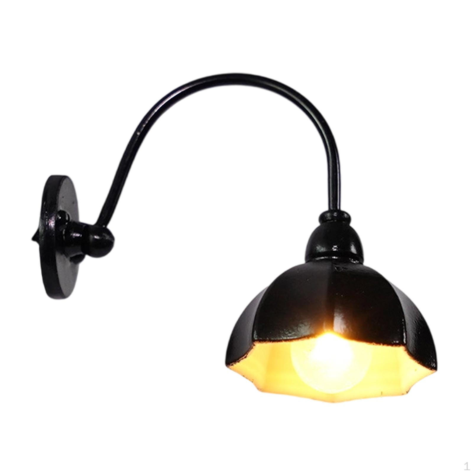 

1/12 Кукольный домик Миниатюрные настенные бра Аксессуары Сцена из жизни Мини-игрушка Орнамент Декоративный чёрный