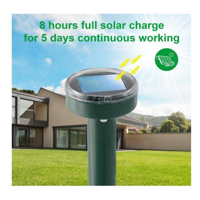2024 4X répulsifs solaires à ultrasons IP56 - Répulsif Anti-Taupes - Répulsif à ultrasons - Répulsif Contre Les Taupes - pour