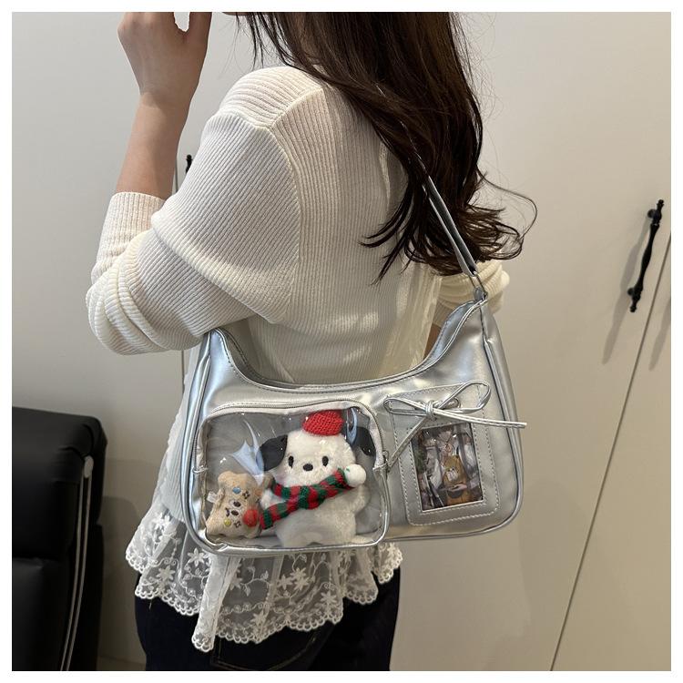 Women's Faux Leather Small Square Shoulder Bag New Fashion Minimalist Solid Color Zipper Crossbody Purse