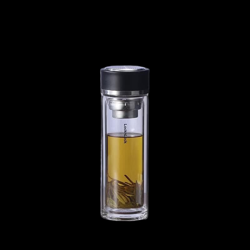 LOCKLOCK Double-Wall Insulated Glass Tea Infuser Bottle