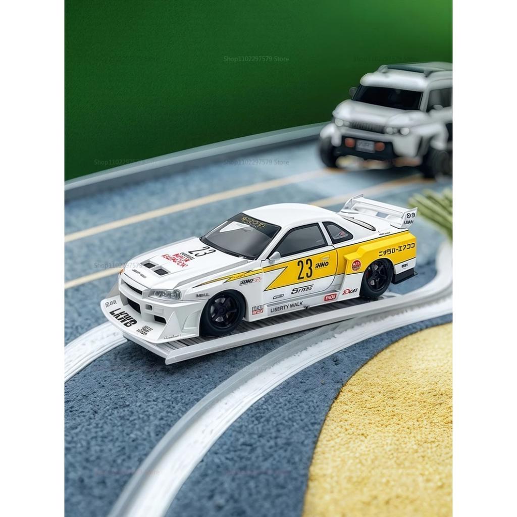1/24 Nissan GTR R34 Technical Modified Alloy Car Model with Sound Light Features Kids Toy Collectible Gift Sports Car Decor Holiday Gift