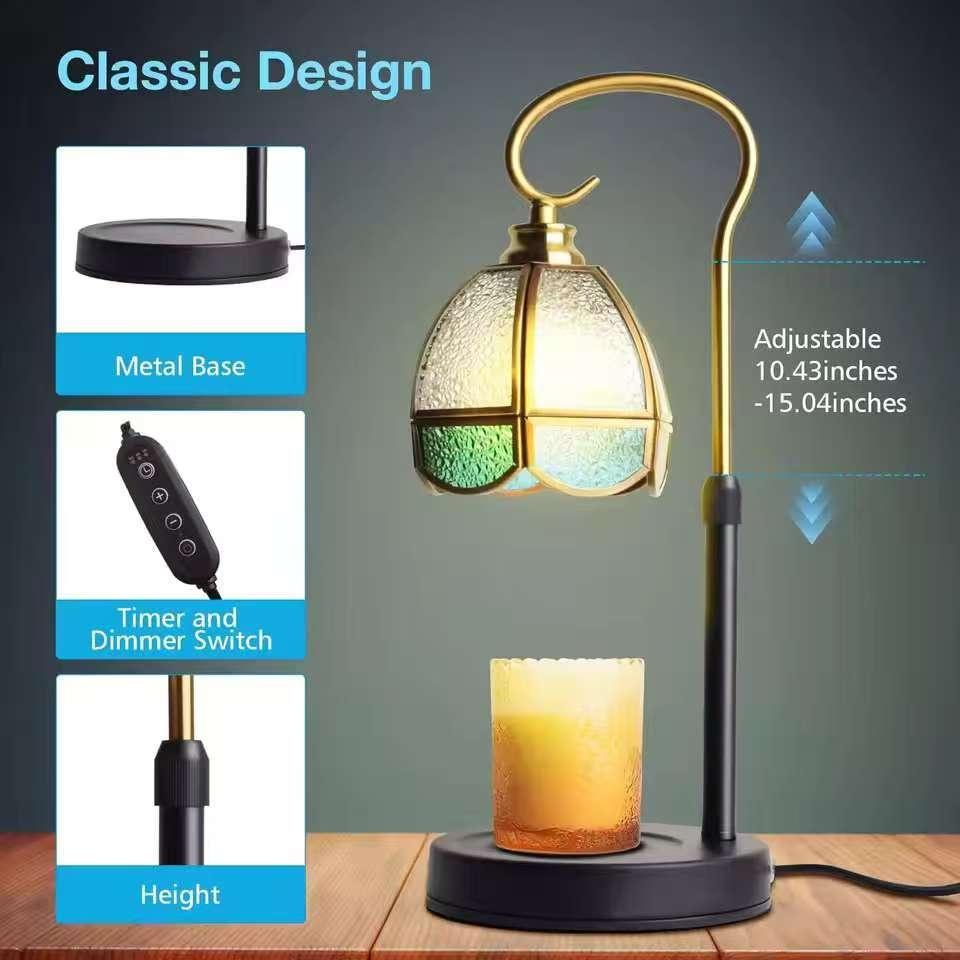 Electric Candle Warmer Lamp House Warming Gifts New Home Decoration Desk Lamp Wax Melting Lamp Colour Glass Candle Lamp