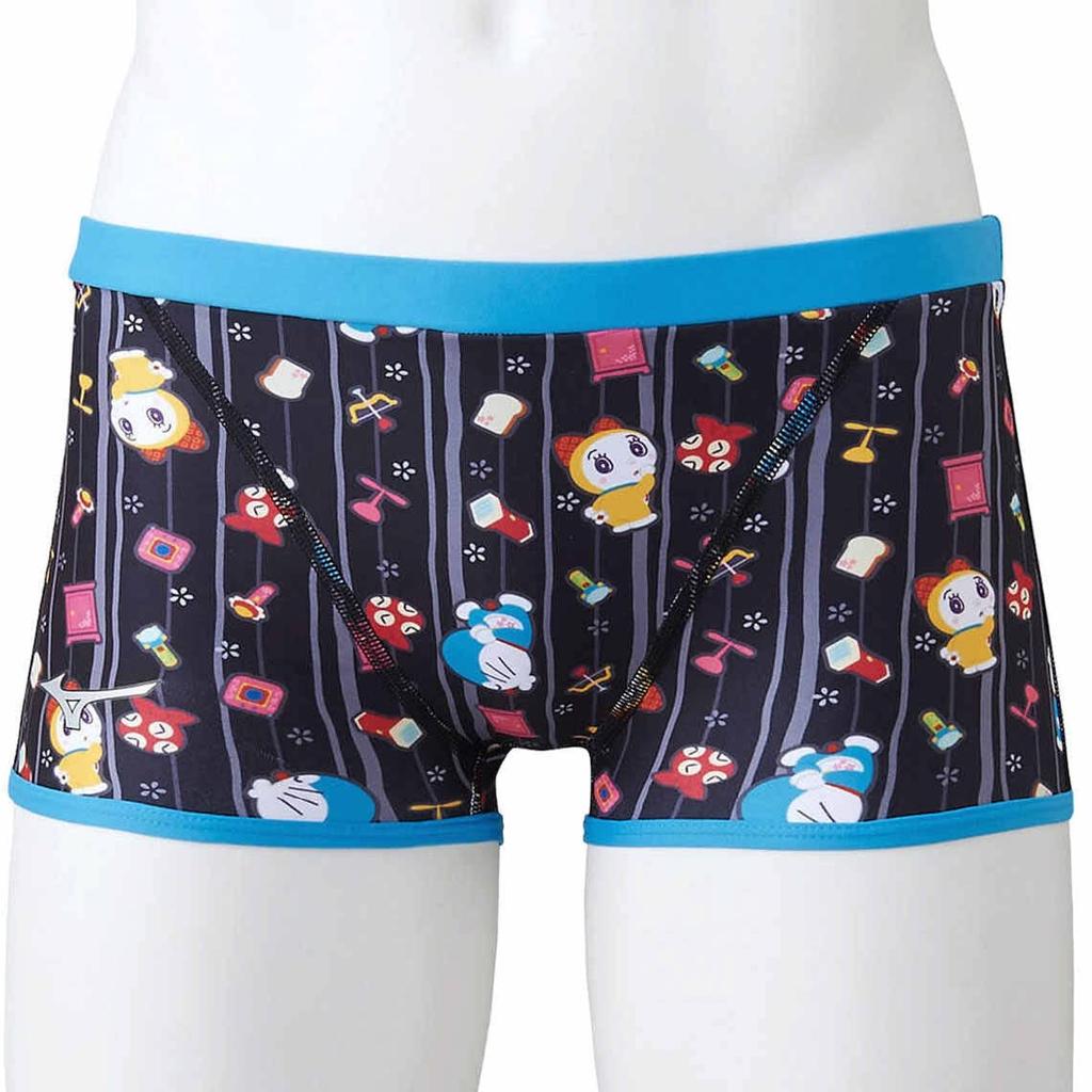 MIZUNO EXER SUITS Short Spats for and Size 130 Boys' (Doraemon Design) Swimming, Competition, Practice, N2MB2490, Black,