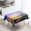 Sunset Windmill Scenery Tablecloth Party Restaurant Banquet Decor Stain Resistant Waterproof  Home Table Decoration
