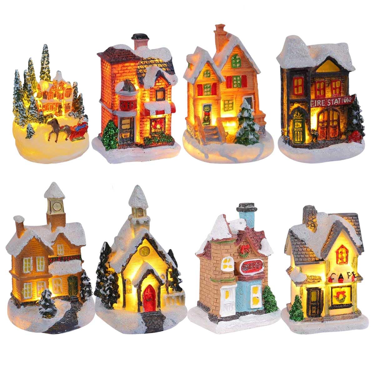 

iikuru Christmas Light Christmas House Indoor Home Accessories Set Decorations, 4-Piece Set, Decorations, Decor, Decor, Accessories, (YA272)