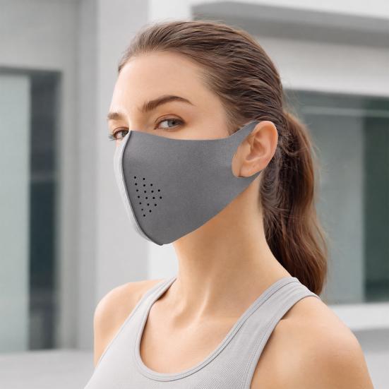 Soft Ice Silk Face Guard, Half Face Sun Protection Neck Cover, Breathable Holes Face Shield with Elastic Ear Loop for Outdoor Women Cycling Hiking