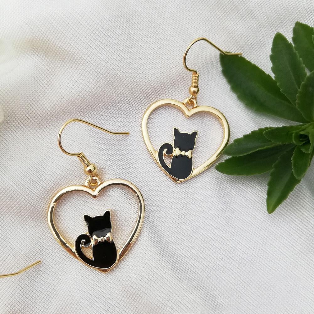 

New Fashion Moon Stars Rabbit Dangle Earrings For Women Flower Kitten Fishbone Crystal Pearl Asymmetrical Earring Party Jewelry