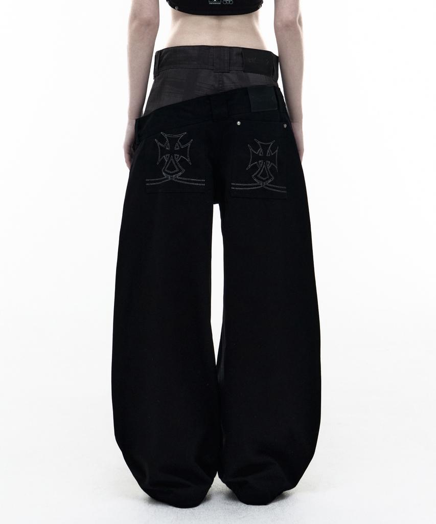 Opeoseu0012 Op. 08 Dual Oblique Cotton Pants Black