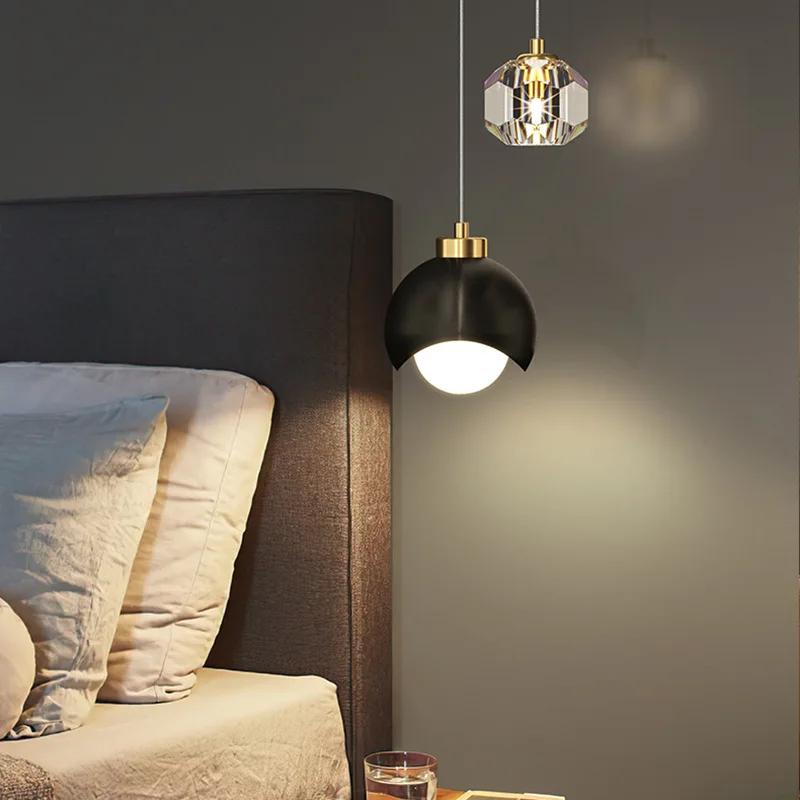 Nordic Luxury Crystal LED Chandelier Double Head Long Line Hanging Lamp For Home Decor Restaurant Bar Bedroom Pendant Lights