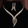 Elegant Geometric Tassel Necklace & Earring Set - High-End Light Luxury European & American Fashion