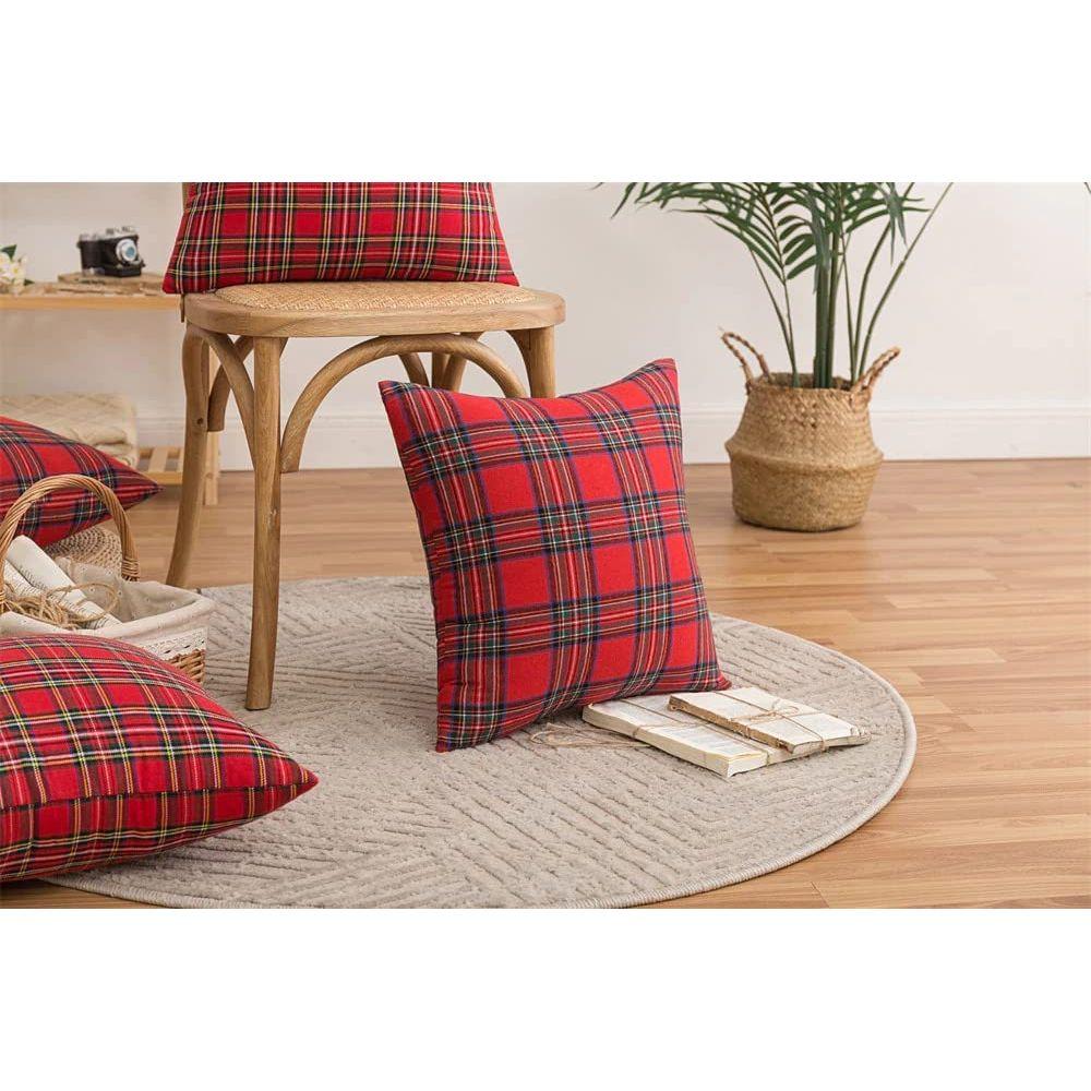 Christmas Cushion Cover for Living Room Sofa (Pack of 2, 16x16 Inch) Christmas Theme Cushion Cover, Sofa Cushion Cover