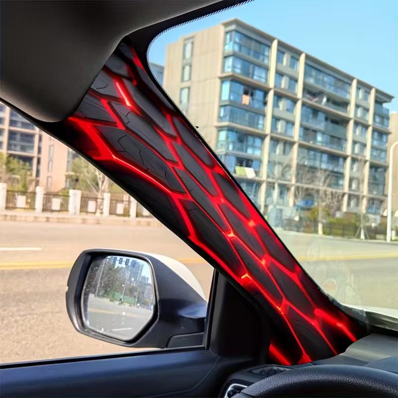 2pcs Cartoon A-Pillars Car Stickers Durable Scratch-Resistant PVC Anime Automobiles Interior Accessories Motorcycle Decals