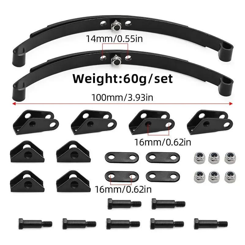 1/14 Tamiya RC Truck Steel Leaf Spring Set Front/Rear Suspension & Lifting Lugs for Tractor Trailer Model Car Replacement Parts