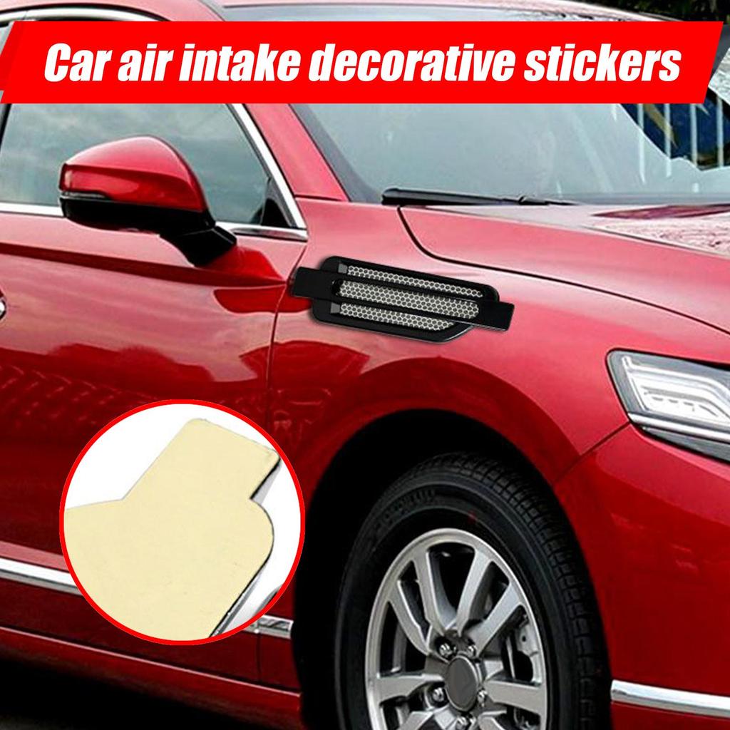 Car Side Vents Exterior 2 Pieces Hood Intake Decorative Trim Side Vent Decorative Decal Sticker For Vehicle Hood Bonnet Engine