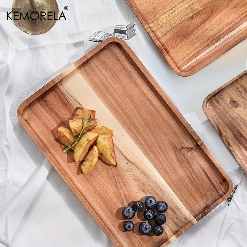 1PCS Acacia Wood Coffee Tray Food CupTrays Decorative Wood Tray Dessert Candy Bamboo Tray Gongfu Tea Tray