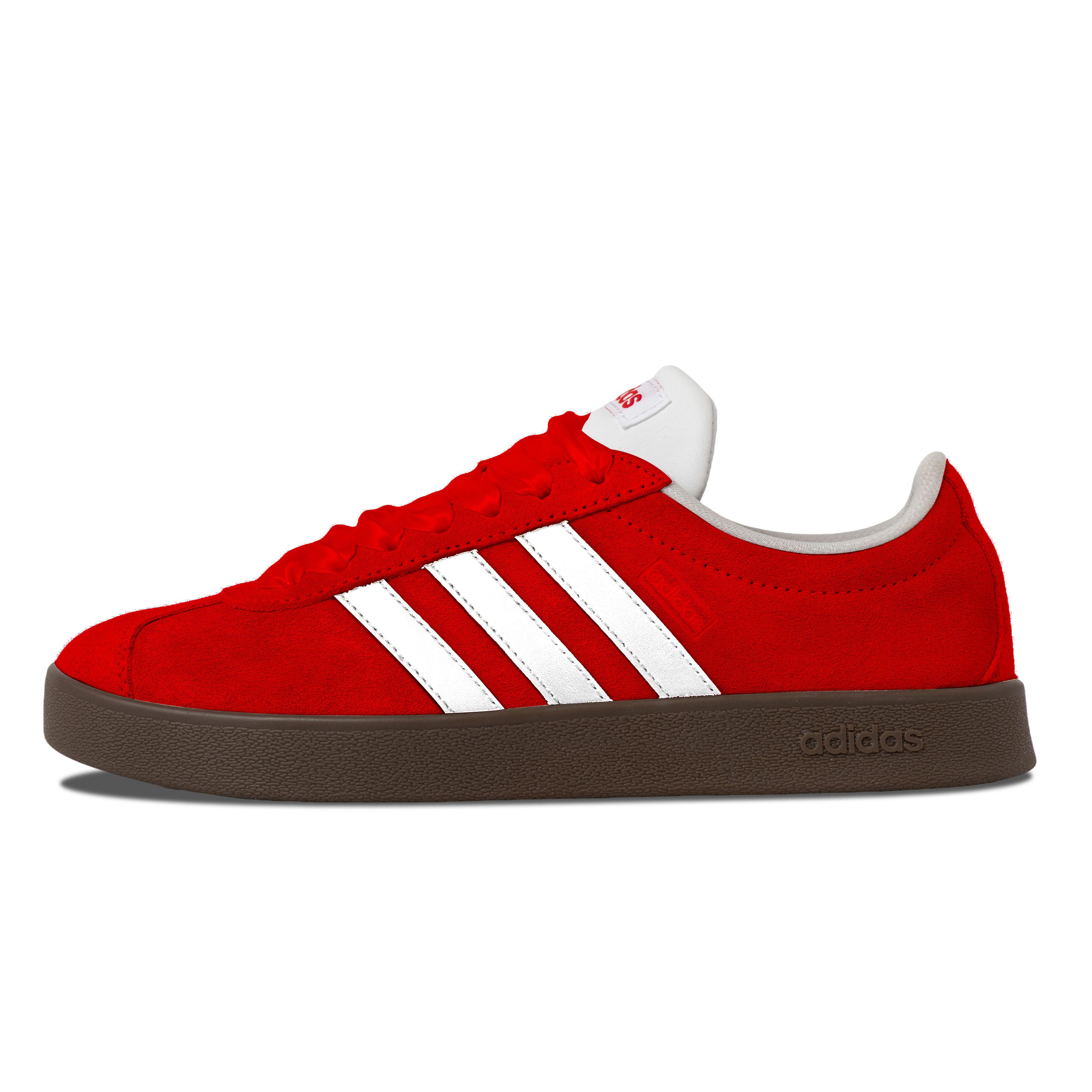 

Adidas VL COURT 2.0 Slip Resistant Abrasion Resistant Low top Skateboard Shoes Unisex White Red JS3003(Team837-) 36