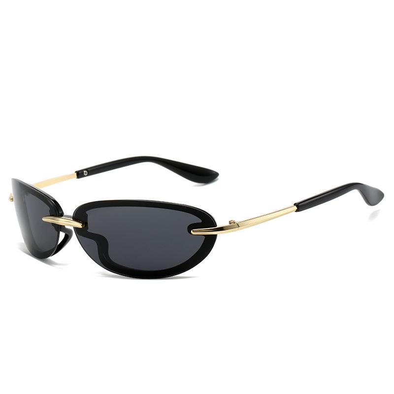 

Y2K Luxury Designer Oval Sunglasses ladies For Men Trendy Pink Sun Glasses Vintage Fashion Cutting Lens Candy Sport Goggle As the picture