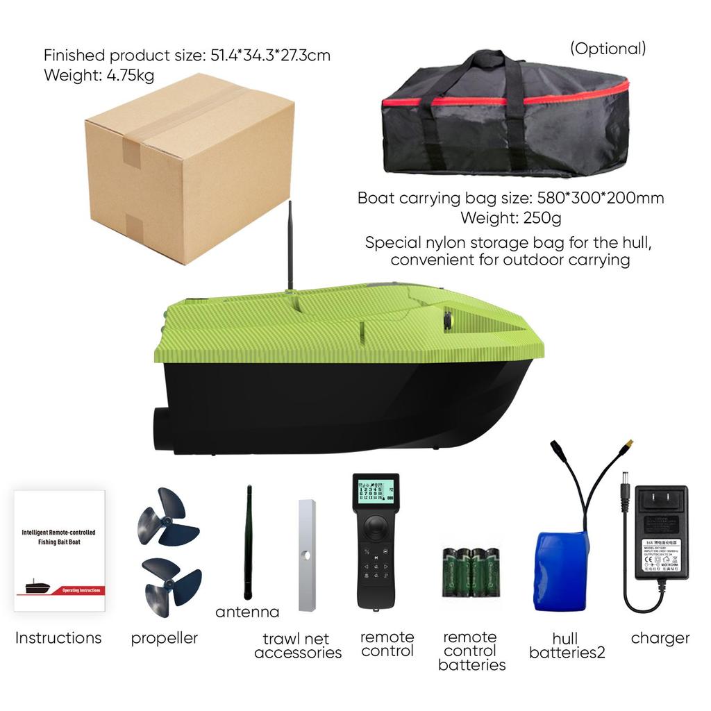 LOKEEVAN D50B Barco Cebador GPS Control Remoto 500m Barco de Pesca Alimentación 12V Sistema de Posicionamiento Dual Satelital GPS+Beidou