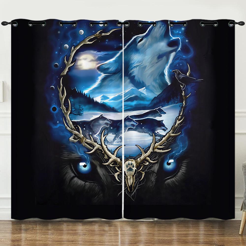 High Density Blackout Curtains Cartoon Animal Cute 3D Digital Printing Blackout Curtains