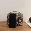 Damen Wildleder-Kosmetiktasche Große Kapazität Bade-Reisebeutel Vintage Make-up-Taschen Handgehaltene Aufbewahrungstasche Leopard-Kulturbeutel