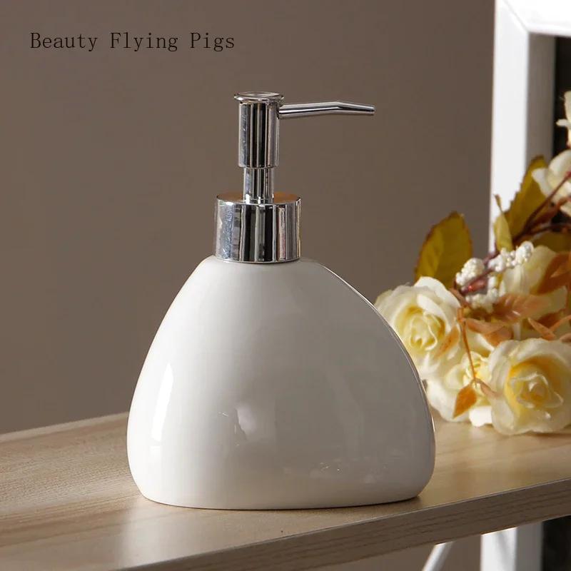 Badezimmerzubehör Einfache Keramiklotionsflasche Kreative Reinigungsmittelabfüllung Handdesinfektionsmittelflasche Seifenspender