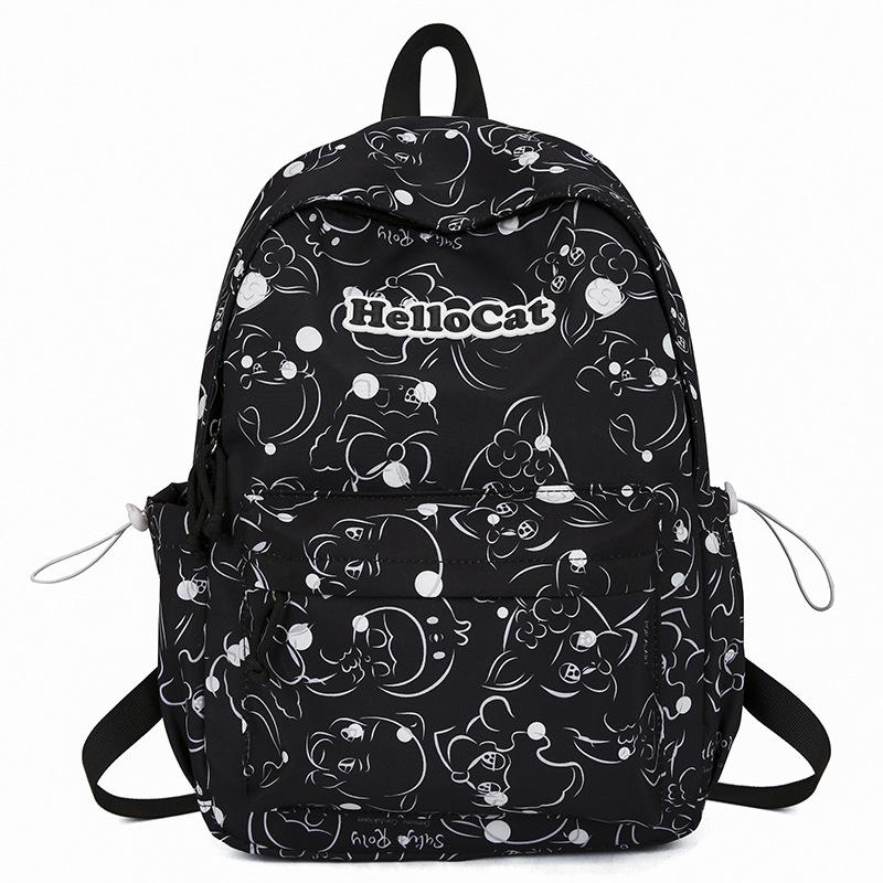 New niche lightweight backpack simple printing cute middle school student schoolbag leisure travel large capacity backpack