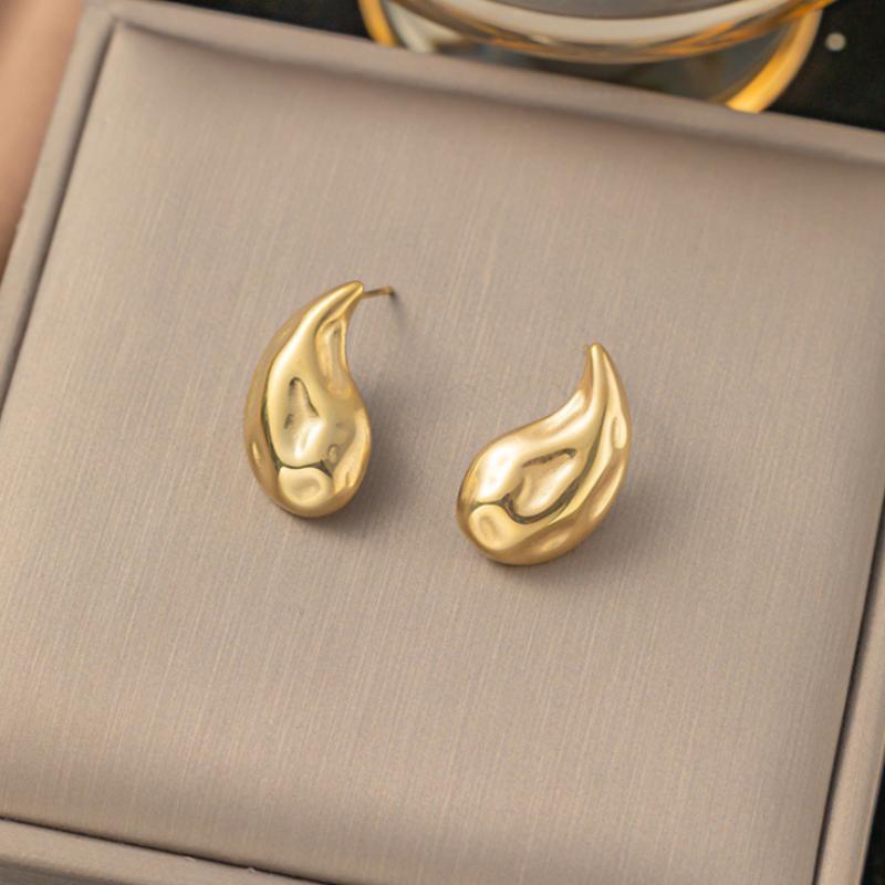 

Винтажные глянцевые серьги-капли для женщин и девушек, классические нерегулярные толстые серьги-капли золотистого цвета, массивные серьги, модные ювелирные изделия янтарь