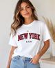 New Yorkstyle Printed Unisexs Crewneck Tshirt Casual Shortsleeve Soft And Cute Fashionable Top Los Angelesstyle Letter Print