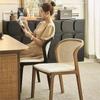 Solid Wood Nordic Design Dining Chair Rattan Backrest Can Be Used As A Home Medieval Leisure Chair Makeup Stool Or Dining Chair