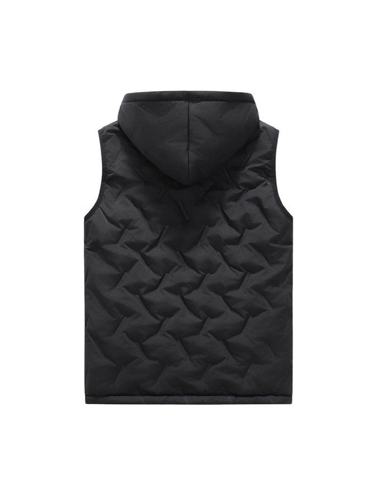 Men's Lambswool Hooded Vest - Thickened, Plus Size, Casual Warm Gilet for Autumn/Winter