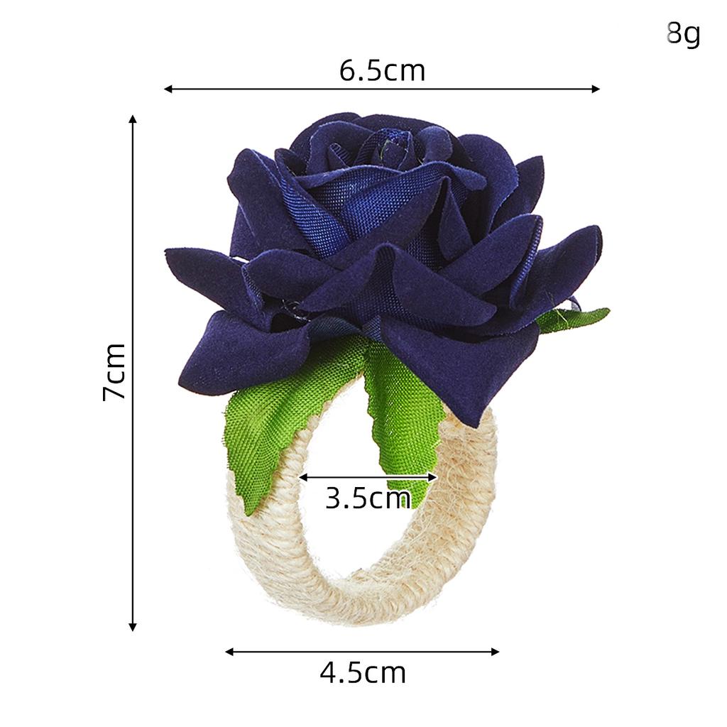 Red Rose Shape Handicraft Towel Buckle Napkin Ring Wedding Party Valentine's Day Hotel Table Decor Metal Gold Napkin Holder