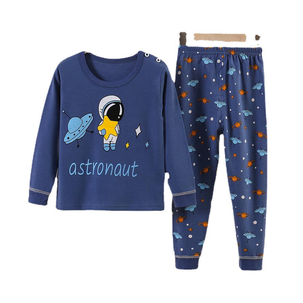 Children's Pure Cotton Pajama Set: Boys' and Girls' Autumn Homewear with Trousers