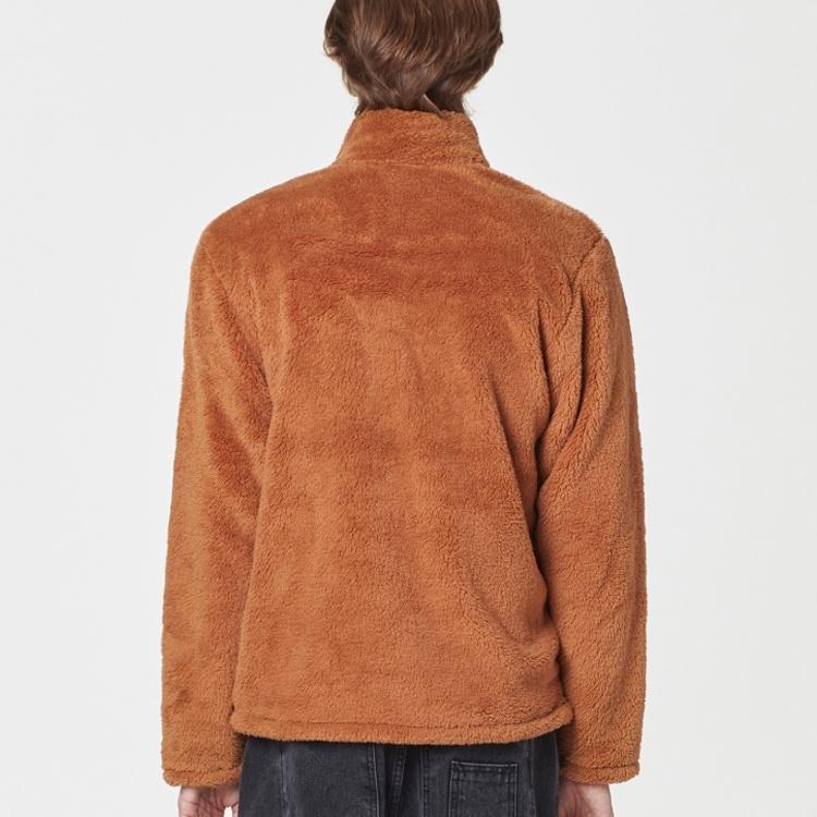 FILA Velvet Jackets Unisex Brown Stand Collar Moderate FS2PLC4101X-CAL
