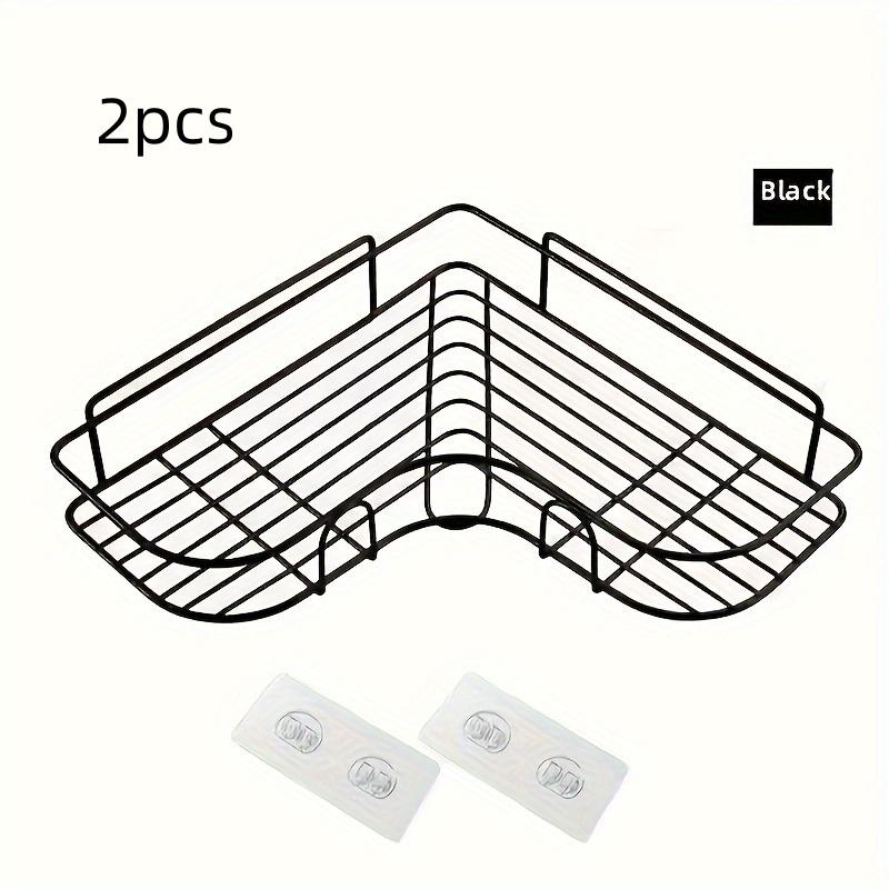 2Pcs/No-Drill Bathroom Corner Shelf Wall-Mounted Washbasin Storage Rack
