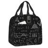 Science Chemistry Pattern Portable Lunch Box for Chemical Lab Tech Thermal Cooler Food Insulated Lunch Bag Kids School Children