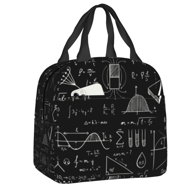 Science Chemistry Pattern Portable Lunch Box for Chemical Lab Tech Thermal Cooler Food Insulated Lunch Bag Kids School Children